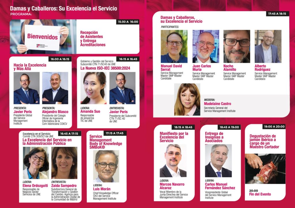 Jornada “Damas y Caballeros: Su Excelencia el Servicio” el miércoles 24-Abril 15:30-20:00h. del Service Management Institute